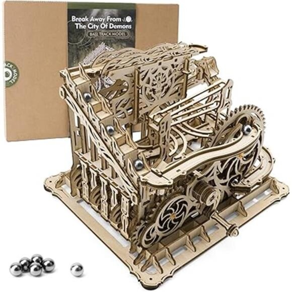 3D Wooden Puzzle Marble Run for Adults, DIY Marble Run Wooden Model Kits to - Picture 7 of 7